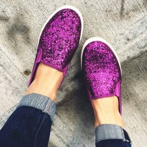 slip on glitter